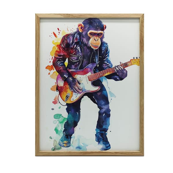 Abe med guitarplakat Abe med guitarplakat, 70x100 cm, sort aluminiumsramme, 230 gsm mat papir