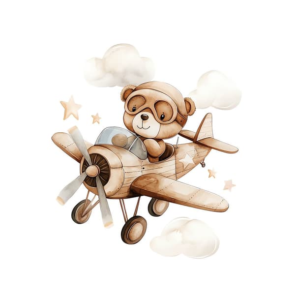 Flying Bear-plakat Flying Bear-plakat, 70x100 cm, uindrammet, premium lærred på båre
