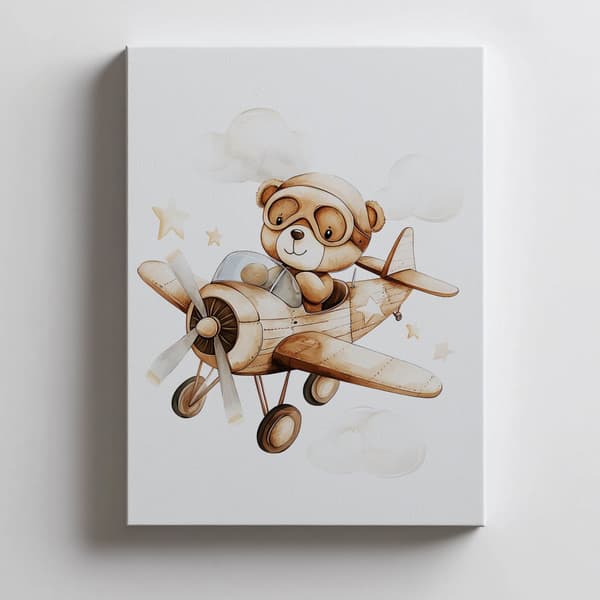 Flying Bear-plakat Flying Bear-plakat, 70x100 cm, uindrammet, premium lærred på båre