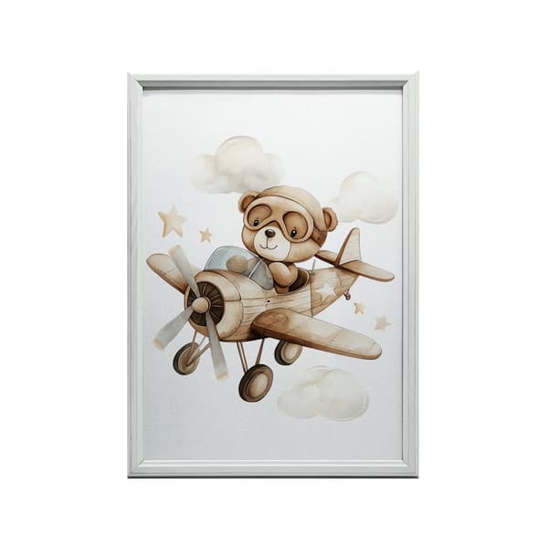 Flying Bear-plakat Flying Bear-plakat, 70x100 cm, uindrammet, premium lærred på båre
