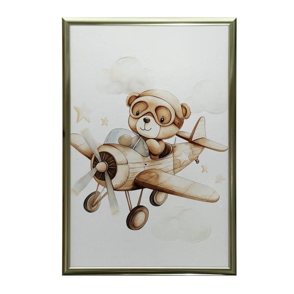 Flying Bear-plakat Flying Bear-plakat, 70x100 cm, uindrammet, premium lærred på båre