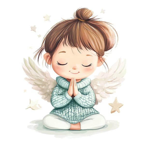 Prayer of a little angel Prayer of a little angel, 70x100 cm, mørkebrun træramme, 230 gsm mat papir