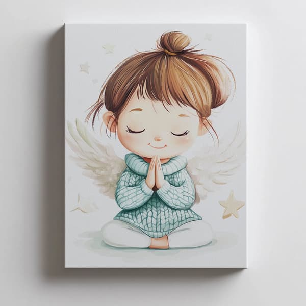Prayer of a little angel Prayer of a little angel, 70x100 cm, mørkebrun træramme, 230 gsm mat papir