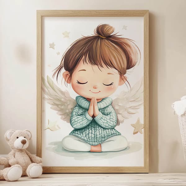 Prayer of a little angel Prayer of a little angel, 70x100 cm, mørkebrun træramme, 230 gsm mat papir