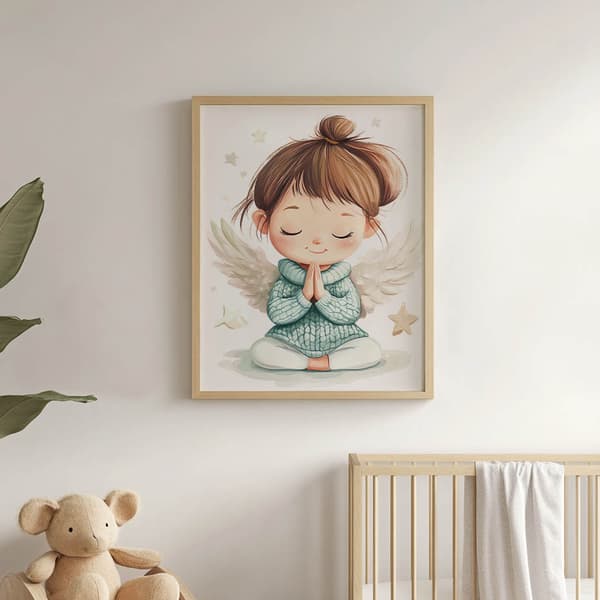 Prayer of a little angel Prayer of a little angel, 70x100 cm, mørkebrun træramme, 230 gsm mat papir