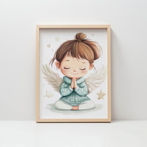 Prayer of a little angel Prayer of a little angel, 70x100 cm, mørkebrun træramme, 230 gsm mat papir