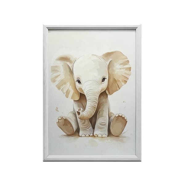 Plakat Lille elefant i minimalistisk stil Plakat Lille elefant i minimalistisk stil, 30x40 cm, sort aluminiumsramme, 230 gsm mat papir