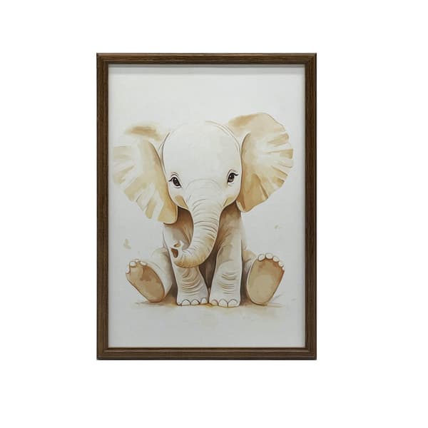 Plakat Lille elefant i minimalistisk stil Plakat Lille elefant i minimalistisk stil, 30x40 cm, sort aluminiumsramme, 230 gsm mat papir