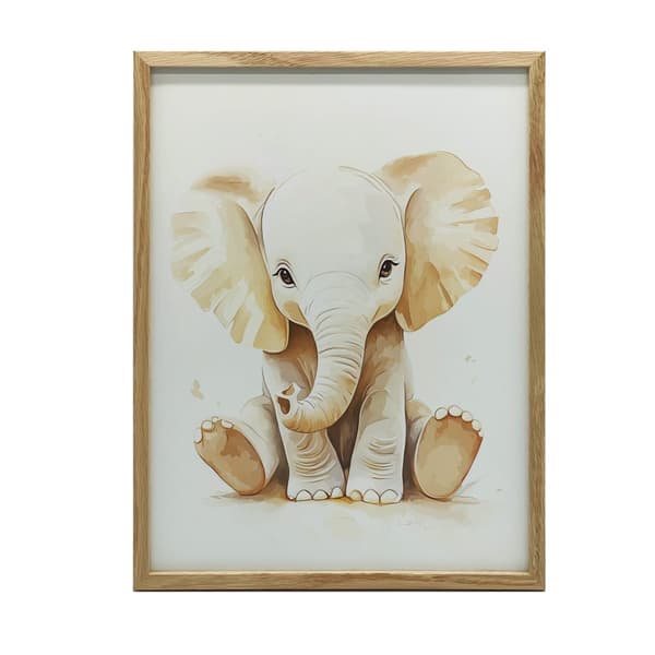 Plakat Lille elefant i minimalistisk stil Plakat Lille elefant i minimalistisk stil, 30x40 cm, sort aluminiumsramme, 230 gsm mat papir