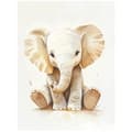 Miniatyrbillede 3 af 11: Plakat Lille elefant i minimalistisk stil Plakat Lille elefant i minimalistisk stil, 50x70 cm, mørkebrun træramme, 230 gsm mat papir