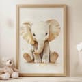 Miniatyrbillede 5 af 11: Plakat Lille elefant i minimalistisk stil Plakat Lille elefant i minimalistisk stil, 50x70 cm, mørkebrun træramme, 230 gsm mat papir