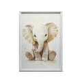 Miniatyrbillede 7 af 11: Plakat Lille elefant i minimalistisk stil Plakat Lille elefant i minimalistisk stil, 50x70 cm, mørkebrun træramme, 230 gsm mat papir