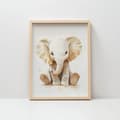 Miniatyrbillede 9 af 11: Plakat Lille elefant i minimalistisk stil Plakat Lille elefant i minimalistisk stil, 50x70 cm, mørkebrun træramme, 230 gsm mat papir