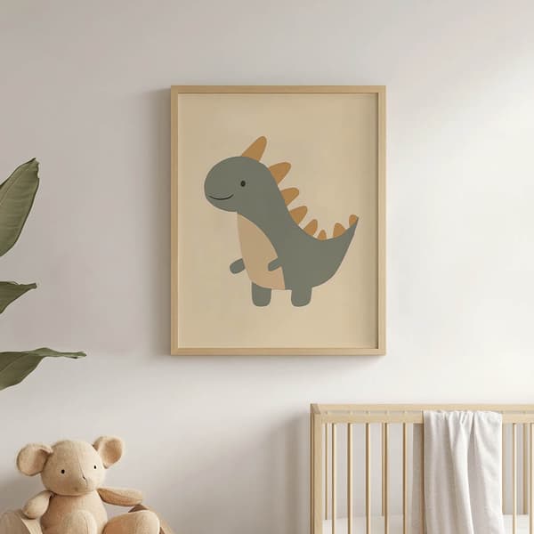 Plakat Dinosaur in a Smile Plakat Dinosaur in a Smile, 50x70 cm, uindrammet, premium lærred på båre