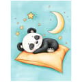 Miniatyrbild 3 av 11: Affisch Söt panda sover på en orange kudde Affisch Söt panda sover på en orange kudde, 40x50 cm, svart aluminiumram, 230 gsm matt papper