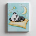 Miniatyrbild 4 av 11: Affisch Söt panda sover på en orange kudde Affisch Söt panda sover på en orange kudde, 40x50 cm, svart aluminiumram, 230 gsm matt papper