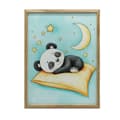 Miniatyrbild 1 av 11: Affisch Söt panda sover på en orange kudde Affisch Söt panda sover på en orange kudde, 40x50 cm, svart aluminiumram, 230 gsm matt papper