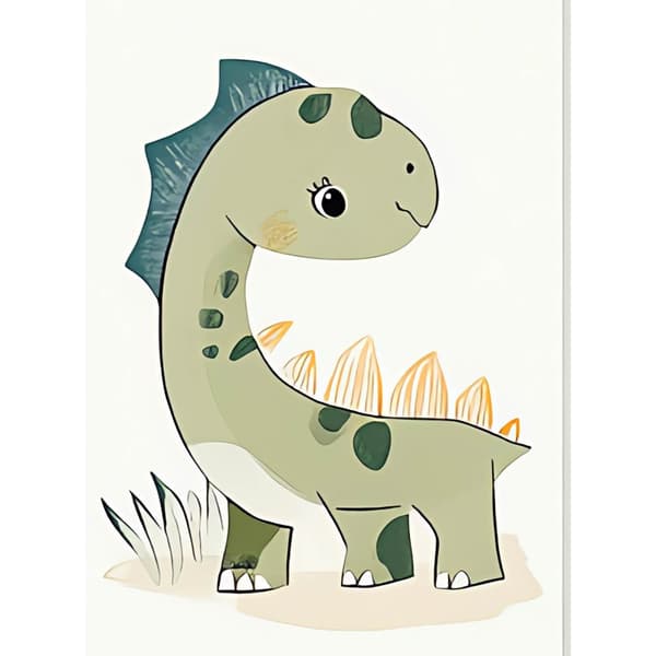 Smiling Dinosaur Poster Smiling Dinosaur Poster, 30x40 cm, hvid træramme, 230 gsm mat papir