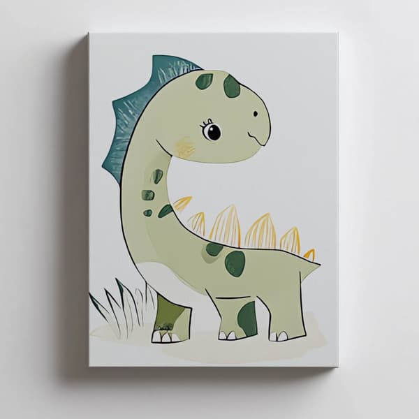 Smiling Dinosaur Poster Smiling Dinosaur Poster, 30x40 cm, hvid træramme, 230 gsm mat papir
