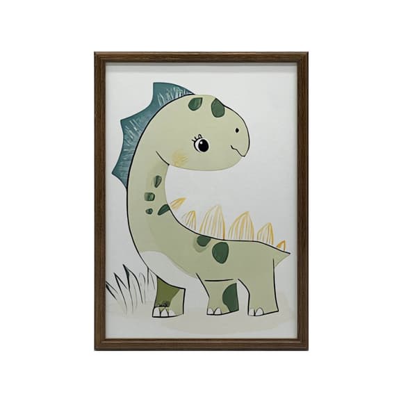 Smiling Dinosaur Poster Smiling Dinosaur Poster, 30x40 cm, hvid træramme, 230 gsm mat papir