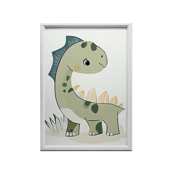 Smiling Dinosaur Poster Smiling Dinosaur Poster, 50x70 cm, mørkebrun træramme, 230 gsm mat papir