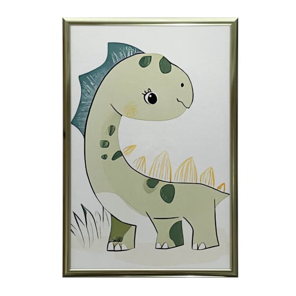 Smiling Dinosaur Poster Smiling Dinosaur Poster, 70x100 cm, guld aluminiumsramme, 230 gsm mat papir
