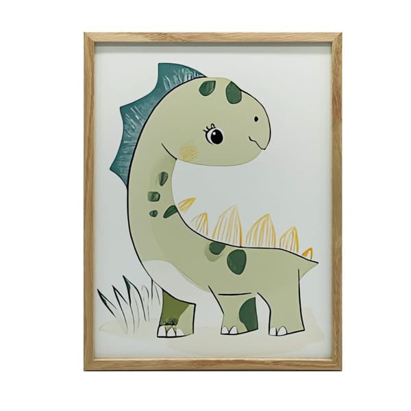 Smiling Dinosaur Poster Smiling Dinosaur Poster, 70x100 cm, guld aluminiumsramme, 230 gsm mat papir