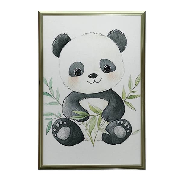Plakat Cute Panda among Leaves Plakat Cute Panda among Leaves, 70x100 cm, uindrammet, 230 gsm mat papir