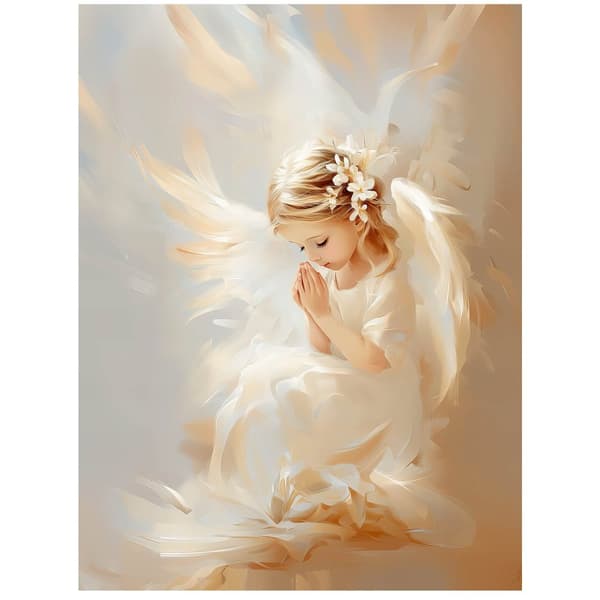 Angel in Flowers Angel in Flowers, 70x100 cm, mørkebrun træramme, 230 gsm mat papir