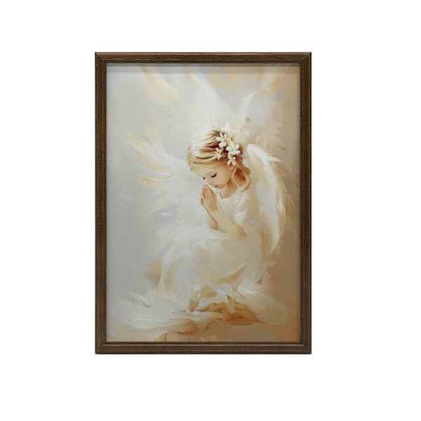Angel in Flowers Angel in Flowers, 70x100 cm, mørkebrun træramme, 230 gsm mat papir