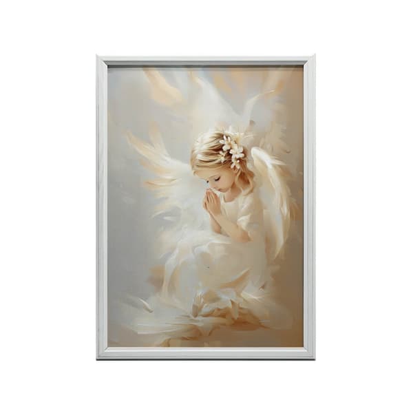 Angel in Flowers Angel in Flowers, 70x100 cm, mørkebrun træramme, 230 gsm mat papir