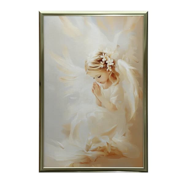 Angel in Flowers Angel in Flowers, 70x100 cm, mørkebrun træramme, 230 gsm mat papir
