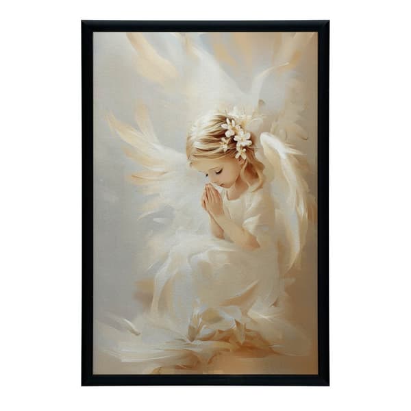 Angel in Flowers Angel in Flowers, 70x100 cm, mørkebrun træramme, 230 gsm mat papir