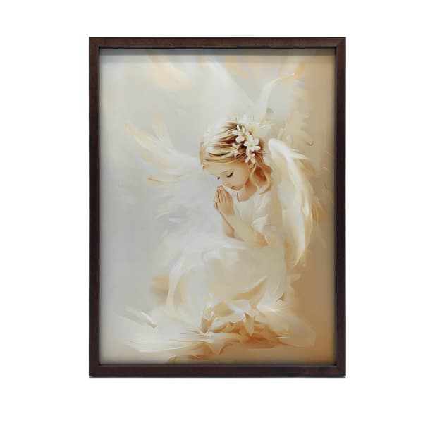 Angel in Flowers Angel in Flowers, 70x100 cm, mørkebrun træramme, 230 gsm mat papir