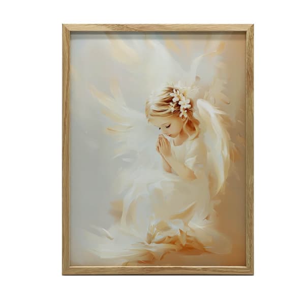 Angel in Flowers Angel in Flowers, 70x100 cm, mørkebrun træramme, 230 gsm mat papir
