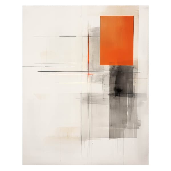 Shape Game i grått och orange Shape Game i grått och orange, 40x50 cm, svart aluminiumram, 230 gsm matt papper