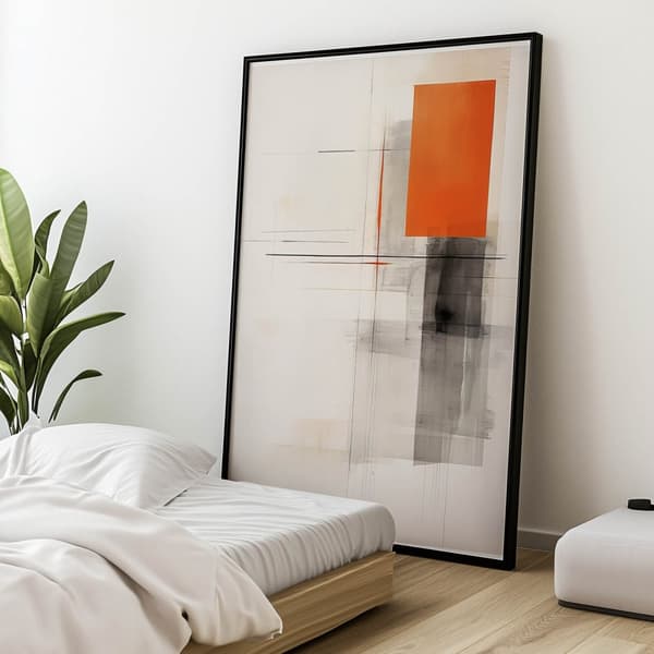 Shape Game i grått och orange Shape Game i grått och orange, 70x100 cm, oinramat, 230 gsm matt papper