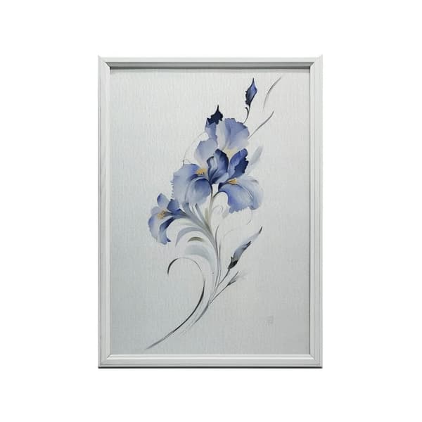 The Blue Iris subtilitet The subtility of the Blue Iris, 60x90 cm, guld aluminiumsramme, 230 gsm mat papir
