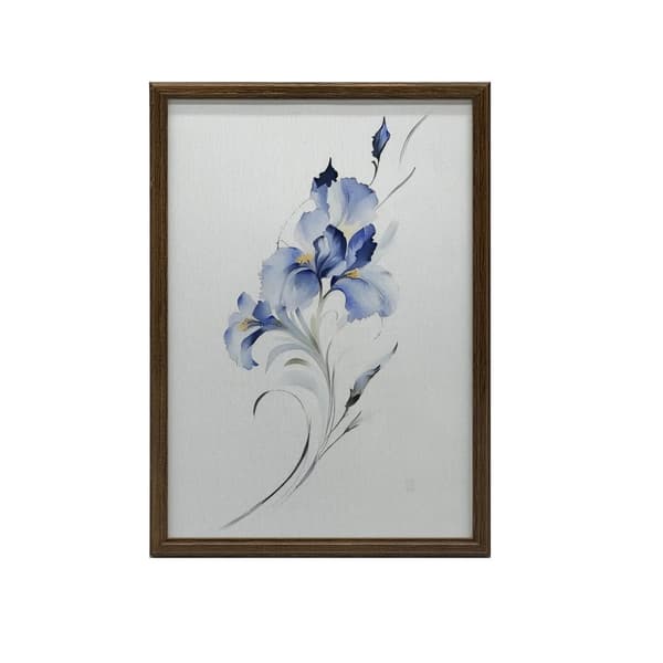 The Blue Iris subtilitet The subtility of the Blue Iris, 60x90 cm, guld aluminiumsramme, 230 gsm mat papir