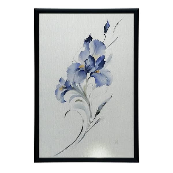 The Blue Iris subtilitet The subtility of the Blue Iris, 60x90 cm, guld aluminiumsramme, 230 gsm mat papir