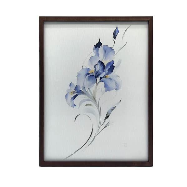 The Blue Iris subtilitet The subtility of the Blue Iris, 60x90 cm, guld aluminiumsramme, 230 gsm mat papir