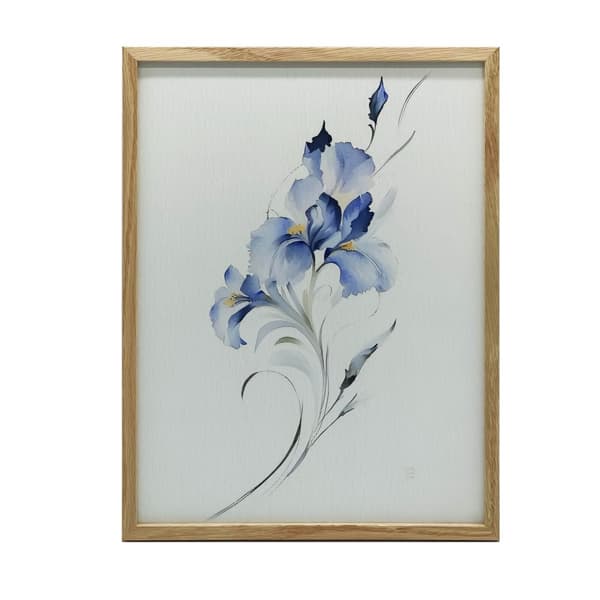 The Blue Iris subtilitet The subtility of the Blue Iris, 60x90 cm, guld aluminiumsramme, 230 gsm mat papir