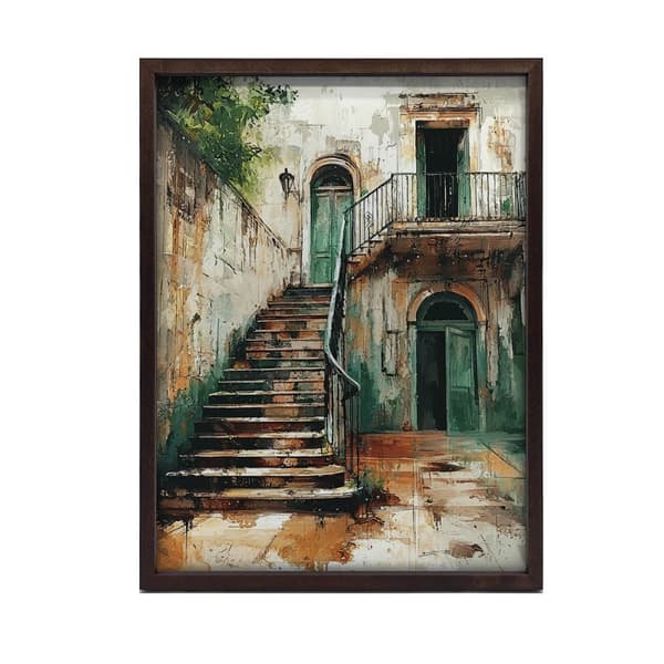 The Charm of Old Stairs The Charm of Old Stairs, 30x40 cm, guld aluminiumsramme, 230 gsm mat papir
