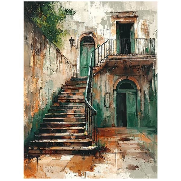 The Charm of Old Stairs The Charm of Old Stairs, 70x100 cm, uindrammet, 230 gsm mat papir