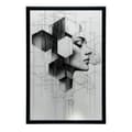 Pikkukuva 8 / 10: Mustavalkoinen Geometric Dream Black and White Geometric Dream, 70x100 cm, vaalea tammipuurunko, 230 gsm mattapaperi