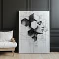 Pikkukuva 9 / 10: Mustavalkoinen Geometric Dream Black and White Geometric Dream, 70x100 cm, vaalea tammipuurunko, 230 gsm mattapaperi