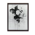 Pikkukuva 2 / 10: Mustavalkoinen Geometric Dream Black and White Geometric Dream, 70x100 cm, vaalea tammipuurunko, 230 gsm mattapaperi