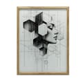 Pikkukuva 1 / 10: Mustavalkoinen Geometric Dream Black and White Geometric Dream, 70x100 cm, vaalea tammipuurunko, 230 gsm mattapaperi