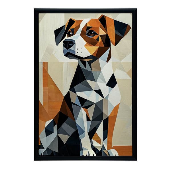 Dog in Geometry Dog in Geometry, 30x40 cm, sort aluminiumsramme, 230 gsm mat papir