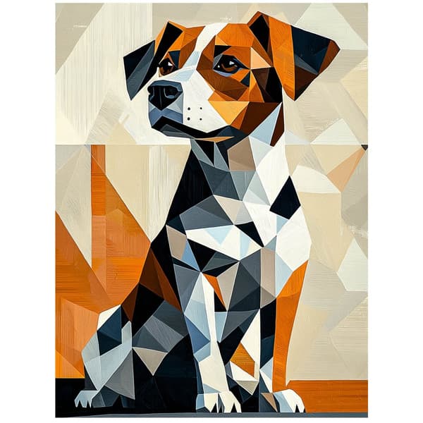 Dog in Geometry Dog in Geometry, 50x70 cm, oinramad, 230 gsm matt papper